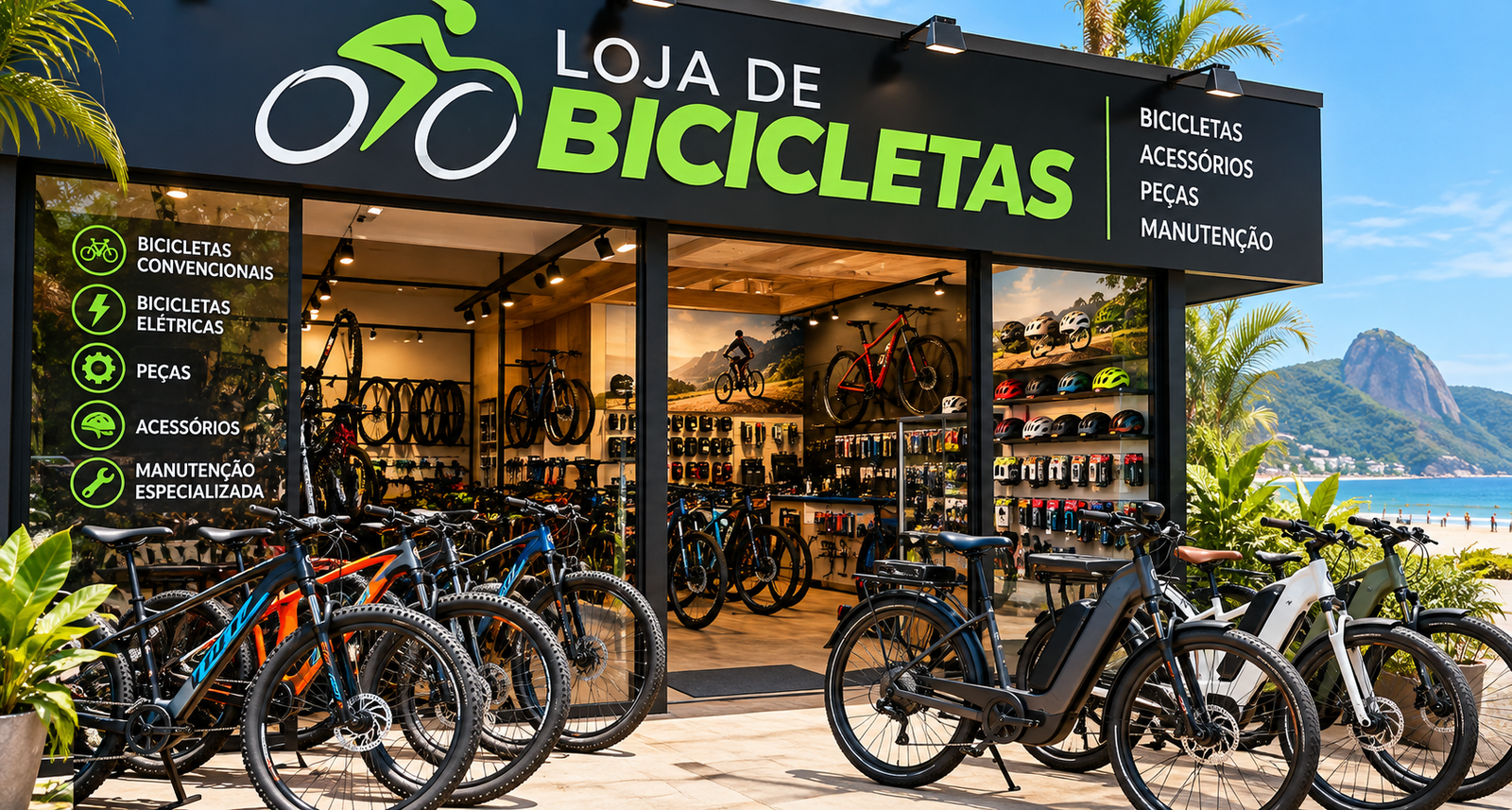 Loja de bicicletas na região oceânica